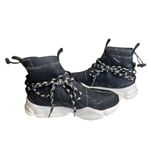 John Geiger 002 High Sneaker Black Marble Size 6.5 Designer Streetwear Skater - Picture 7 of 10